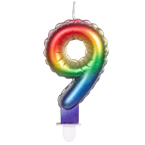 PASTEL VELAS ARCO IRIS - Números Vela Decoración Cumpleaños Aniversario Niños Fiesta - Imagen 11 de 17