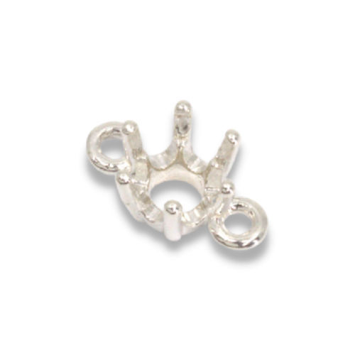 Round 6-Prong Double Closed Pre-notched Dangle Mounting - Picture 1 of 2