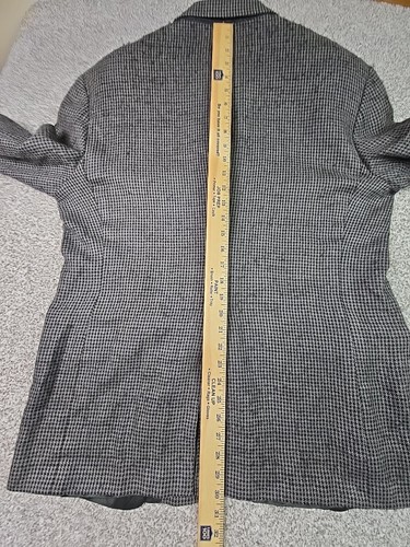 Vintage Tommy Hilfiger Jacket Mens 44R Grey Houndstooth Blazer Coat Business - Picture 19 of 23
