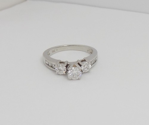 1CT Natural Diamond Anniversary Engagement Wedding Bridal Ring 14K White Gold - Picture 6 of 12