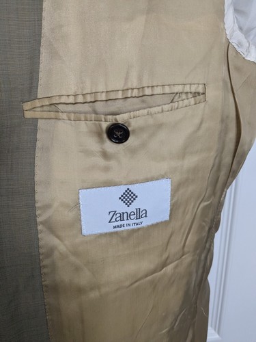 Zanella Blazer Men's 40R Beige Single Breasted Wool - Picture 11 of 15
