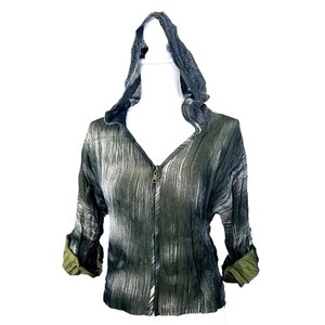 Alberto-Makali-Designer-Zip-Mesh-Hoodie-Jacket-Top-Shirt-Olive-Green-Size-Small