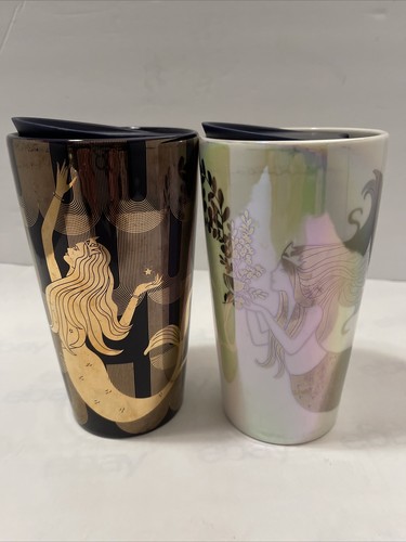 2020/2021 Starbucks Gold Purple Siren Mermaid And Winter Ceramic Pearl Mermaid - Bild 2 von 8