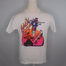 VTG 90s Back Off Iraq War Patriotic Neon Single Stitch T Shirt Mens L USA Made