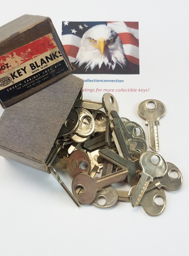2 Vtg Original CORBIN 8687C-CL Key BLANK 1000FR Rare 4 Pin Size Cabinet Padlock - Picture 6 of 6
