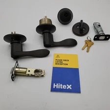 Schlage FB50N G Acc 622 Single Cylinder Deadbolt &Keyed Entry Accent Lever Black