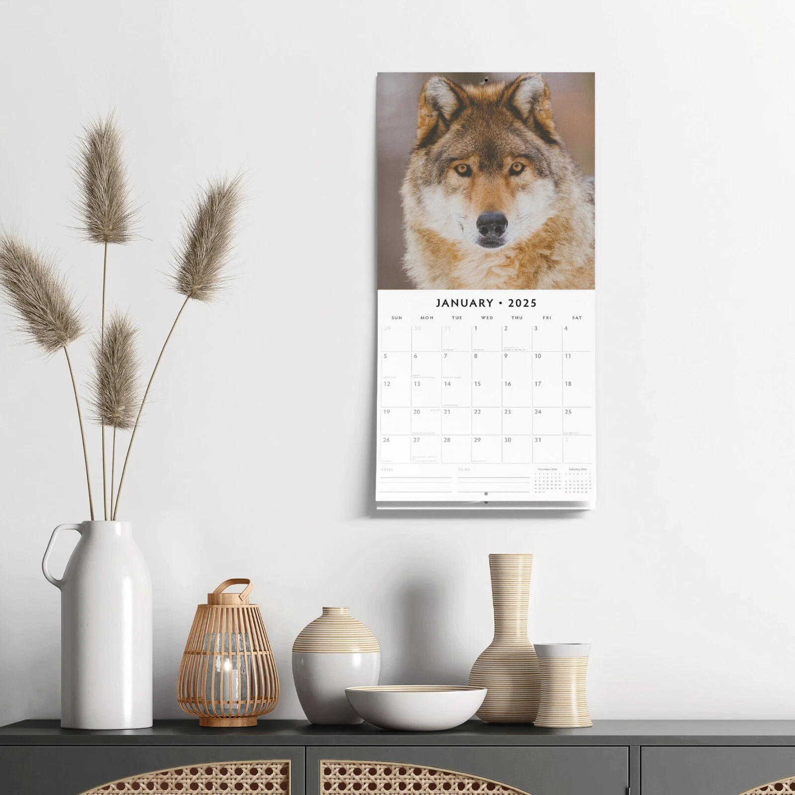 Wolves 2025 Square Wall Calendar