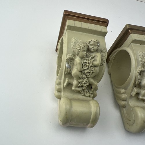 Vintage Curtain Drapery Rod Holders Scarf Swag Resin Corbel Style - Picture 15 of 17