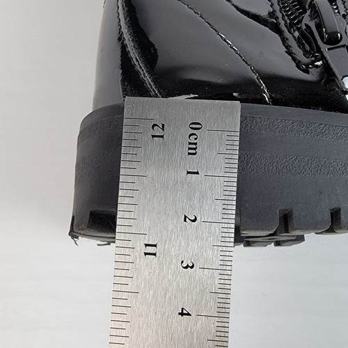 UNIONBAY Stivaletti Bambini Nero Ecopelle Verniciata Stringati Zip Taglia 2,5 M - Foto 13 di 13