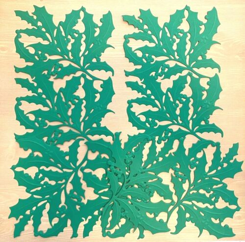 5 CAPA DE ACEBO EN RELIEVE Anna Griffin papel cartucho adornos troquelados - Imagen 4 de 14