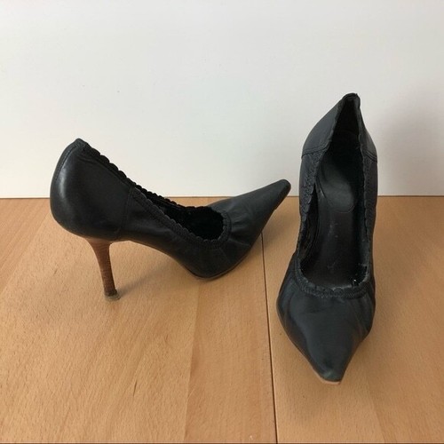 ALDO Women Black Leather Pointy Toe Pumps High Heels Dress Shoes Size 7 - Picture 2 of 8