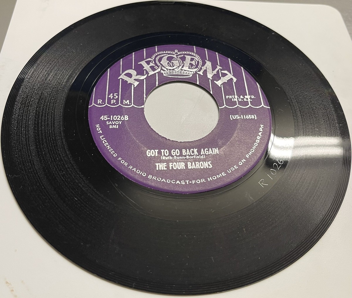 Four Barons LARKS DOOWOP 45 Lemon Squeezer / Got To Go Back