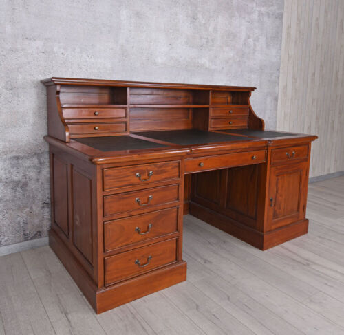 Mahagoni Schreibtisch Aufsatz Sekretär Massivholz Bürotisch Computertisch Antik - Bild 6 von 6