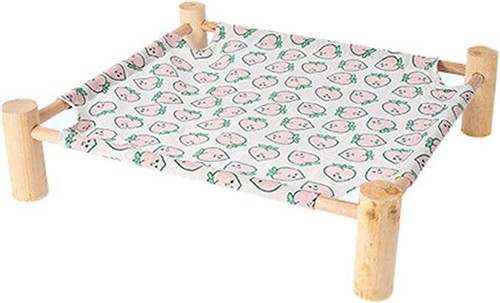 Cat Bed Cotton and Linen Free Standing Pet Hammock Sleep Supplies Solid Wood Leg - Picture 5 of 19