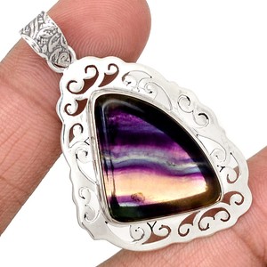 Multi-Fluorite-925-Sterling-Silver-Pendant-Jewelry-MFCP798