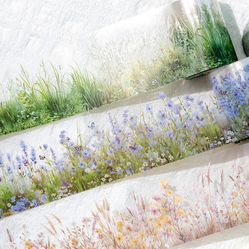 Flowers Plants Shrub PET Adhesive Tape Junk Journal Planner Scrapbooking Sticker - Picture 6 of 13