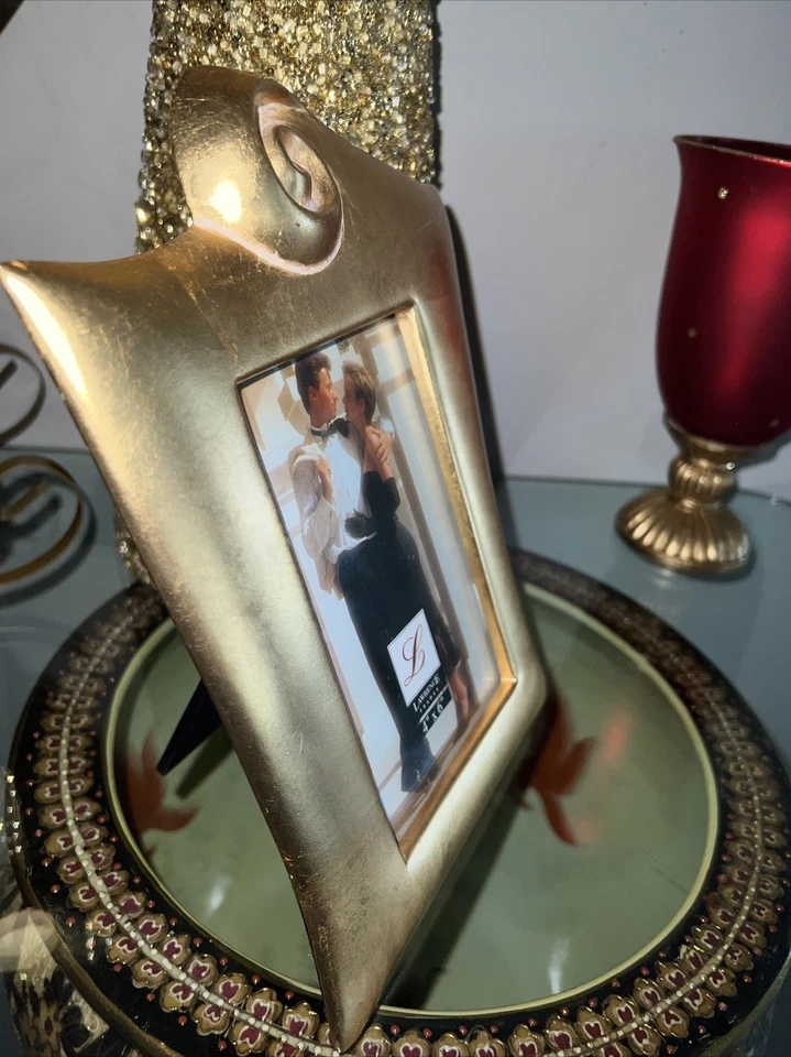 Marco de fotos moderno dorado Art Deco estilo lawerence de 4"" X 6"" Foto 4 de 4