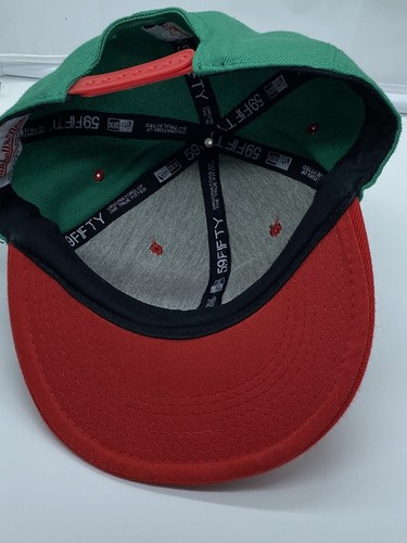 Milwaukee Bucks Red Green Mitchell & Ness Hat Cap Adjustable Snap-Back NBA - Picture 5 of 7