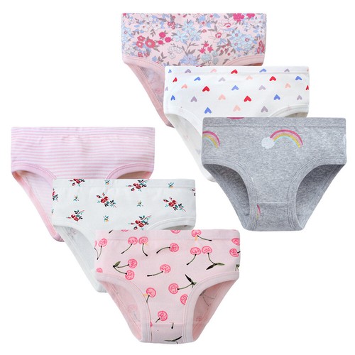 6-Pack Kids Little Girls' Soft 100% Cotton Underwear baby Briefs Panties 2-10T - Picture 18 of 38