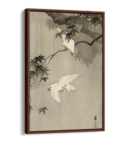 OHARA KOSON ""VÖGEL IM REGEN"" - FLOAT-EFFEKT GERAHMTER LEINWANDKUNSTDRUCK - Bild 10 von 12
