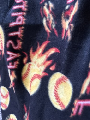 Baseball softball "fastpitch" fleece fabric 64”x36” Scrap Piece - Picture 3 of 3