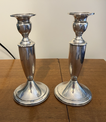 Vtg Pair Of Towle Sterling Silver 7” Candlestick HoldersWeighted Reinforced 035 - Bild 3 von 4