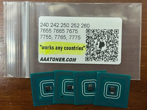 4 x Toner Chip for Xerox 240 242 250 252 260 7655 7665 7675 7775 Refill
