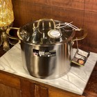 David Burke Stainless Auro 8 qt Stock Pot w/ Gold Handles & Lid ~ New