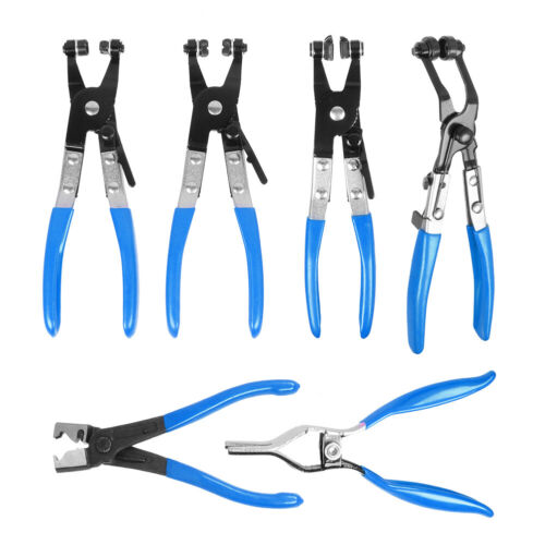 Automotive Flexible Hose Clamp Clip Pliers Kit Swivel Jaw Flat Angled Band Tools - Picture 12 of 16