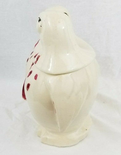 🐧Vintage McCoy Pottery USA Cookie Jar Love Birds Kissing Penguins 8.5" - NICE!! - Picture 4 of 12