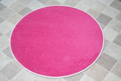 Small Large Round Circle Circular Pink edge Glitter Rug Modern Sparkle Pink Rug - Picture 7 of 7