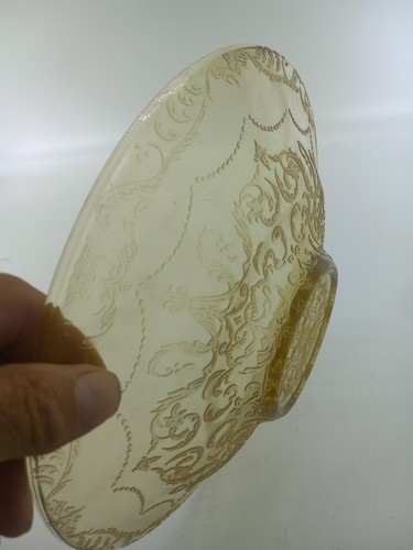 Vtg~Federal Depression Glass~AMBER Yellow~ Madrid~11"W~Low Console Bowl 1932(TS) - Picture 7 of 9
