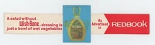 WISHBONE Dressing 1960's VARI-VUE Lenticular Advertisement 1" by 8" inches 