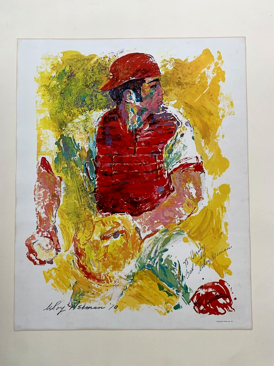LeRoy Neiman Johhny Bench Hand Signed Original Poster | eBay