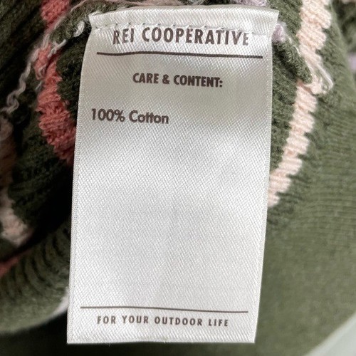 REI Cooperative Women's Wallace Lake Waffle Sweater Size XS Green Striped Cotton - Picture 7 of 8