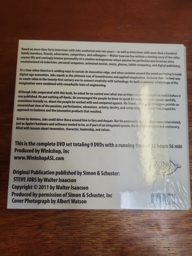 Steve Jobs by Walter Isaacson Translated to ASL by Wink, 9 DVD Am. Sign Language - Bild 2 von 4