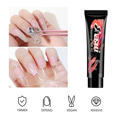 2 Stück schnell trocknender Nagelspitzenkleber, Nagelhautkleber für Nagelverlängerungen, pink - Bild 2 von 8