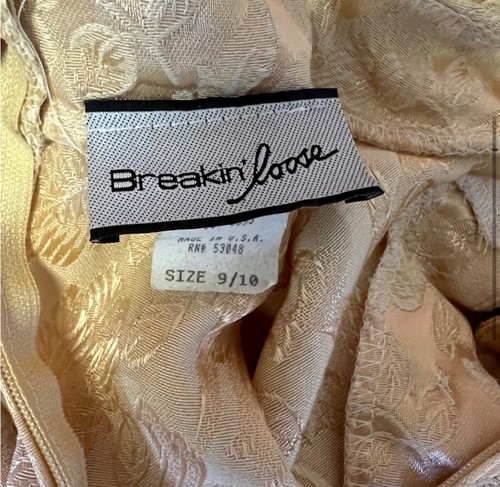 Vintage Breakin Loose Gold Kimono Dress Size 9-10 Made in USA - Picture 4 of 7