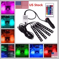 4pcs RGB 18 Colors Motorcycle ATV 36 LED Neon Under Glow Accent Light Strip Kit