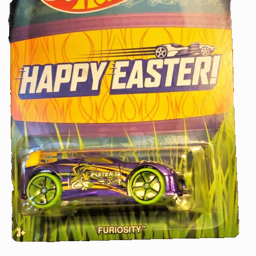 Hot Wheels Happy Easter FURIOSITY Green Wheels Rim ©2015 New in original package - Picture 2 of 4