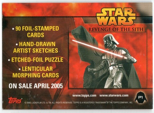 STAR WARS 2005 TOPPS REVENGE OF THE SITH P1 DIAMOND DISTRIBUTION EXCL PROMO CARD - Picture 2 of 2