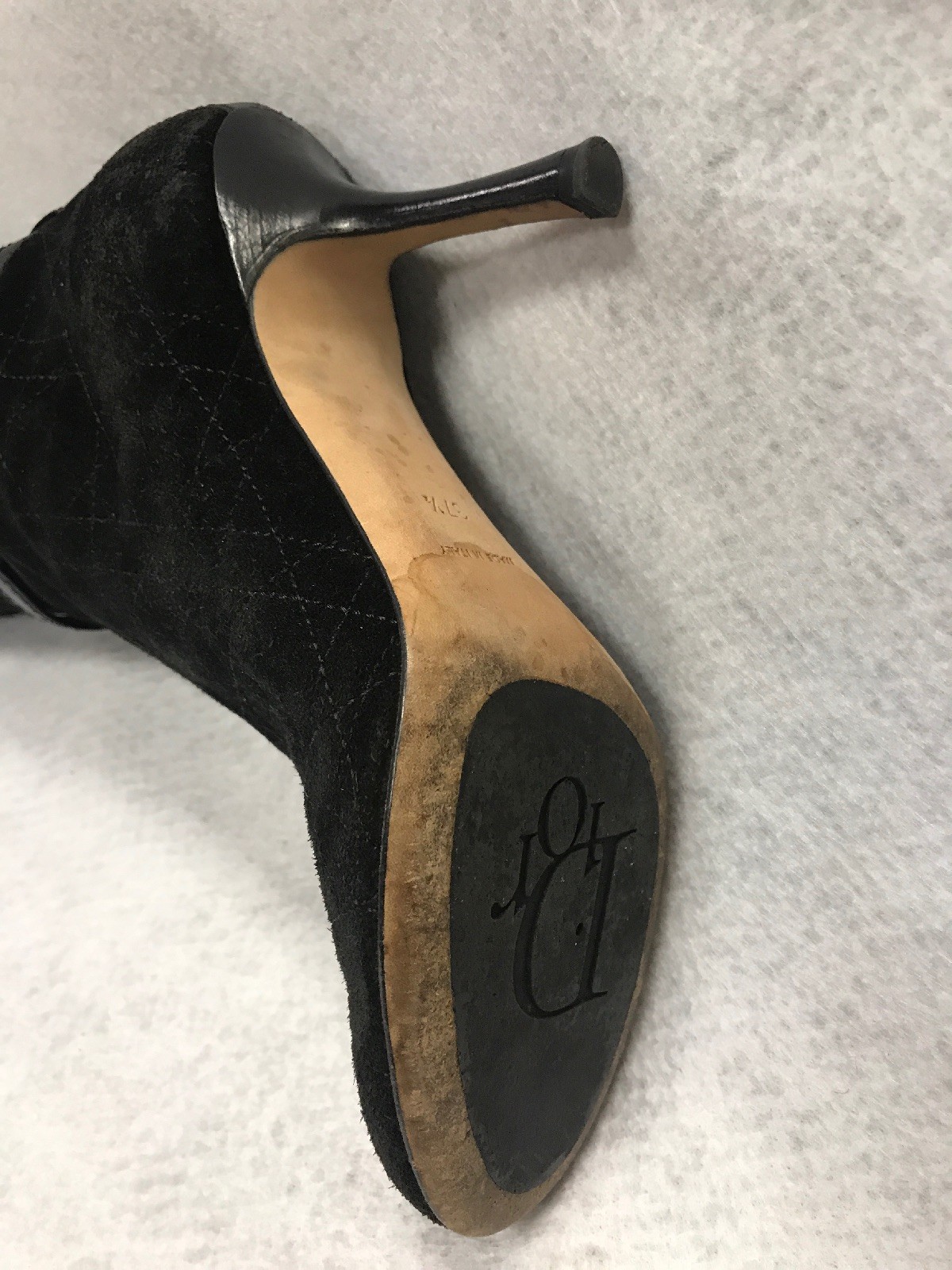 CHRISTIAN DIOR DIOR DIOR Vintage Black Suede Quilted Boots Size 37.5 Stiletto Heels e72e9c CHRISTIAN DIOR DIOR DIOR Vintage Black Suede Quilted Boots Size 37.5 Stiletto Heels e72e9c