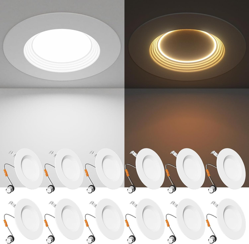 5/6 Inch 5CCT LED Can Lights with Night Light 24 Pack, Retrofit Led Recessed Lig