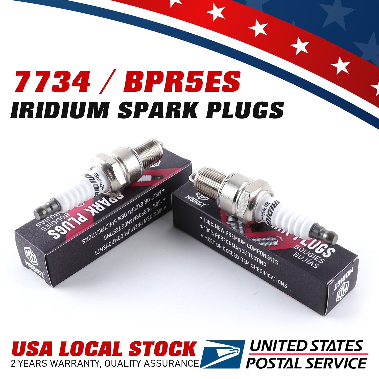 2X Spark Plug Small Engine for NGK 7734/BPR5ES Champion 322/RN11YC TORCH F5RTC