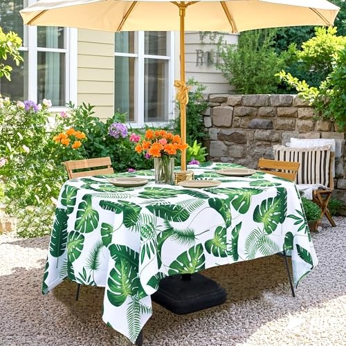 Outdoor Tablecloth Rectangle with Zipper and Umbrella Waterproof Spillproof - Picture 4 of 7