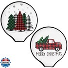 2 Pcs 4.7inch Christmas Spoon Rest Red Green Plaid Xmas Tree Truck Coffee Spo