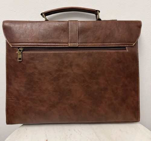 RAINSMORE Messenger Bag für Herren 18 Zoll Vintage Leder Laptop Aktentasche Groß... - Bild 3 von 4