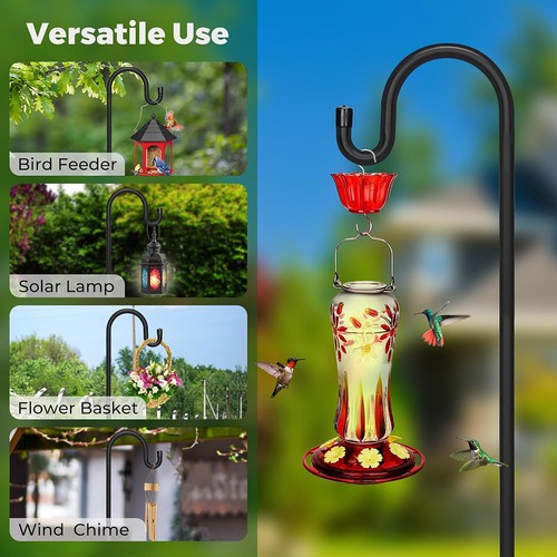 Adjustable Shepherds Hooks for Garden, 193cm 233cm Bird Feeder Pole Heavy Duty - Bild 6 von 23