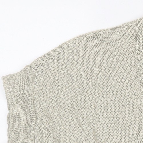 Cárdigan para mujer Sandwich beige con cuello en V, talla S - Imagen 7 de 12