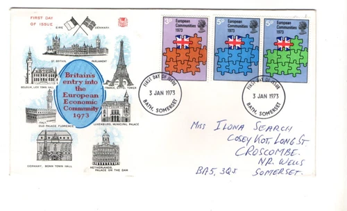 1973 EUROPEAN COMMUNITIES - BATH CDS STUART FDC FROM COLLECTION O15
